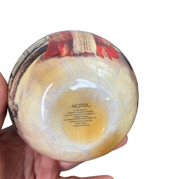 1997 Matrix Holiday Barbie Red Gown 4” Ornament Decoupage Doll Mattel Christmas - Picture 3 of 8